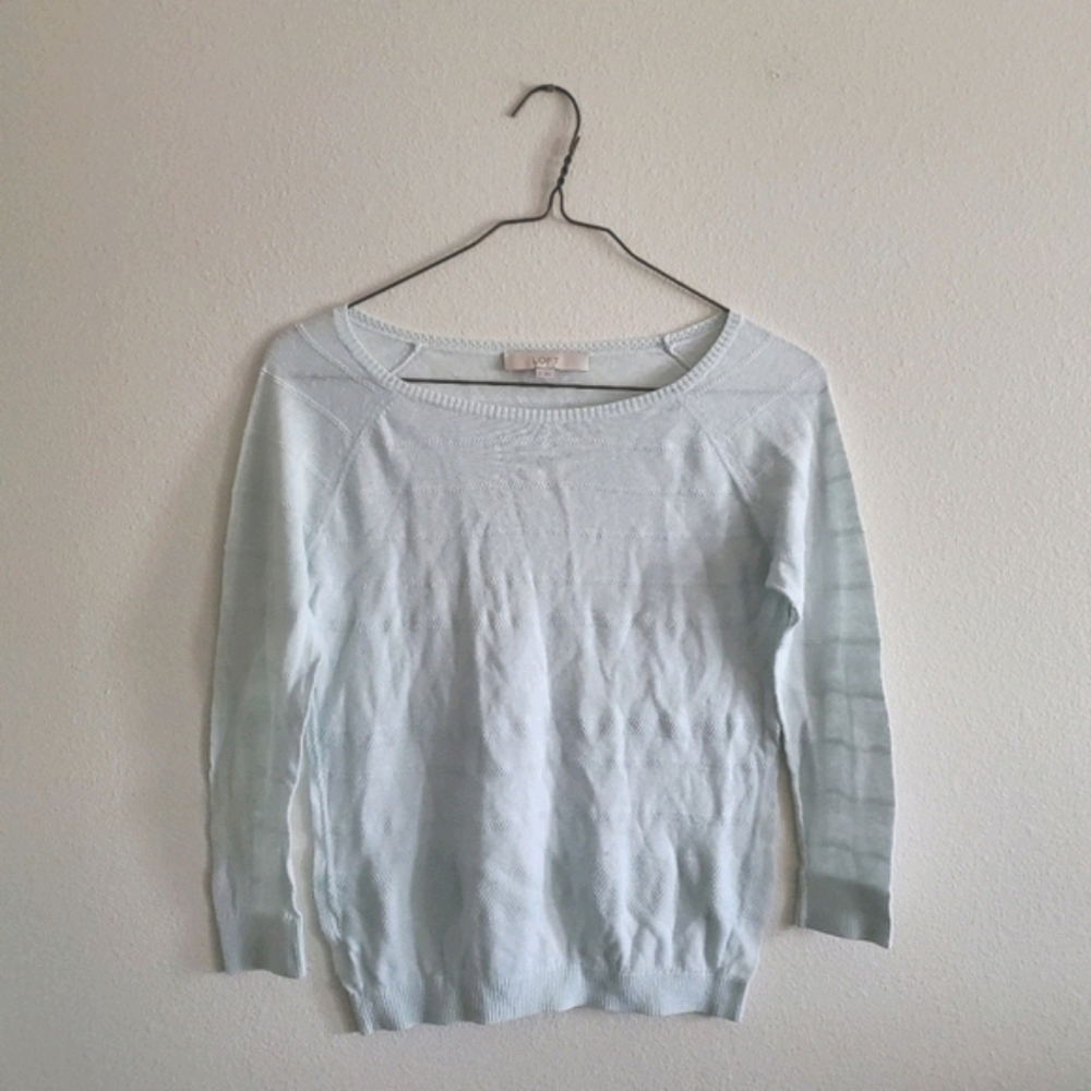 LAST CHANCE Ann Taylor Loft Light Blue Pullover Sweater Size Small